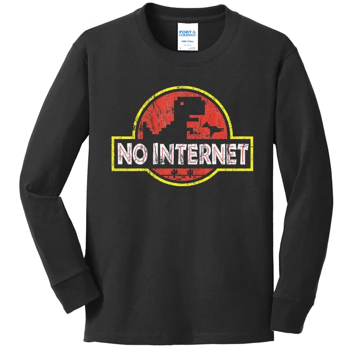 Geeky Dinosaur Pixel Art Nerdy Computer Programming Geeks Kids Long Sleeve Shirt