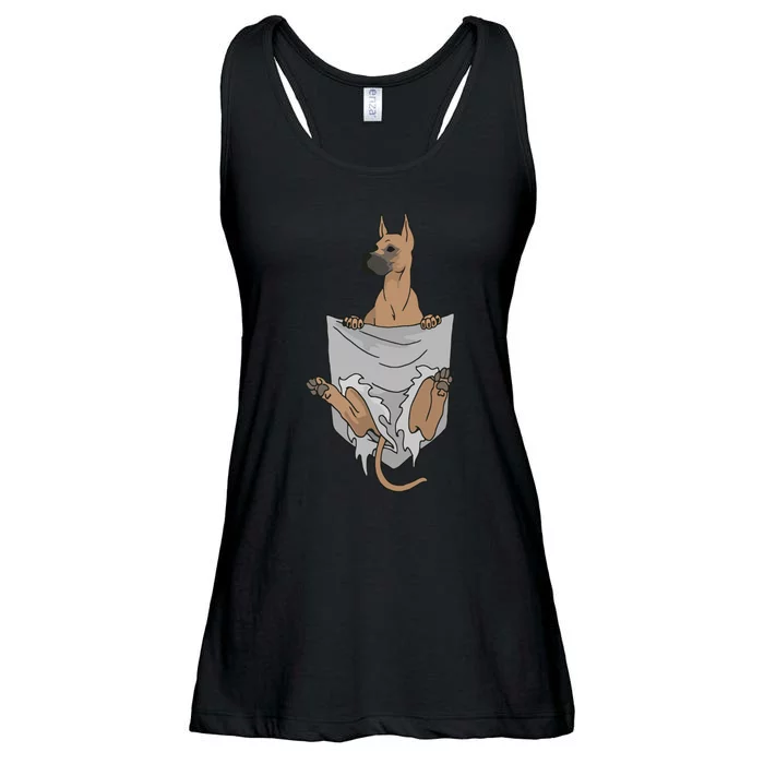 Great Dane Pocket Funny Great Dane Ladies Essential Flowy Tank