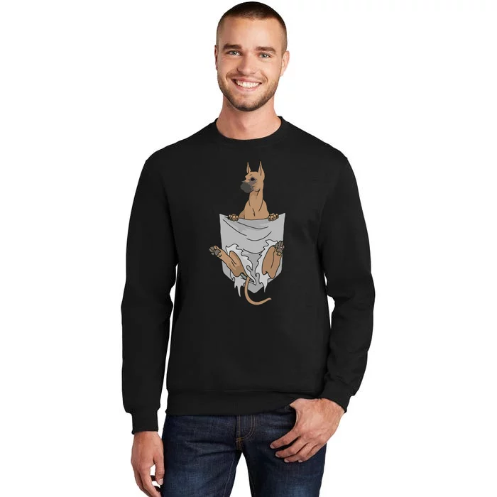 Great Dane Pocket Funny Great Dane Tall Sweatshirt