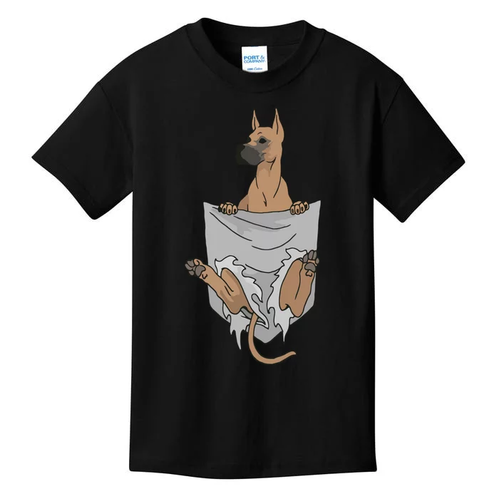 Great Dane Pocket Funny Great Dane Kids T-Shirt