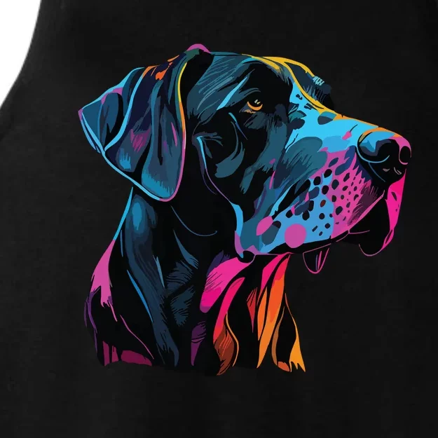 Great Dane Pop Art Great Dane Lovers Ladies Tri-Blend Wicking Tank