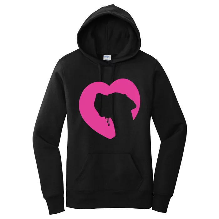 Great Dane Profile Heart Pink Women's Pullover Hoodie