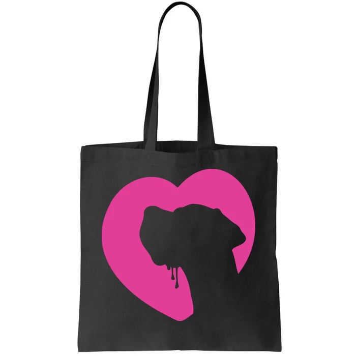 Great Dane Profile Heart Pink Tote Bag