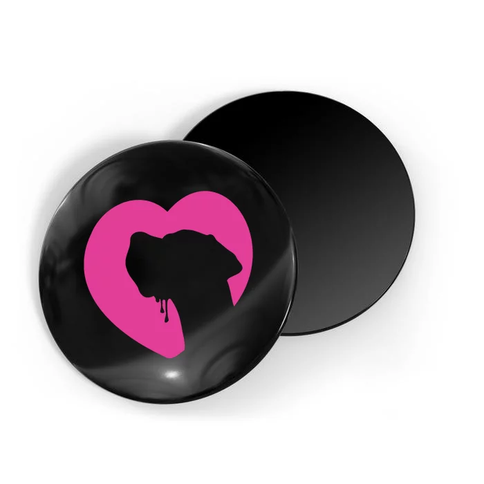 Great Dane Profile Heart Pink Magnet