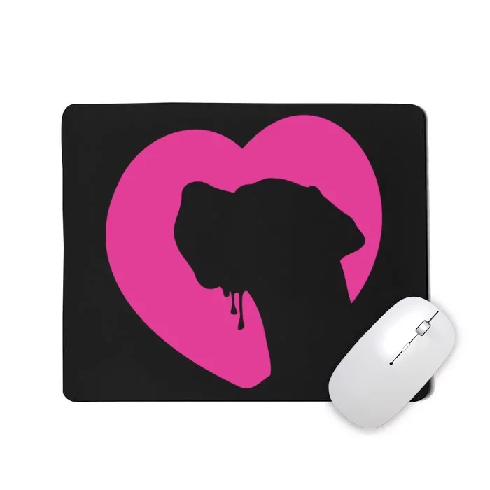 Great Dane Profile Heart Pink Mousepad