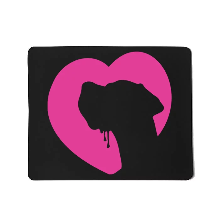 Great Dane Profile Heart Pink Mousepad