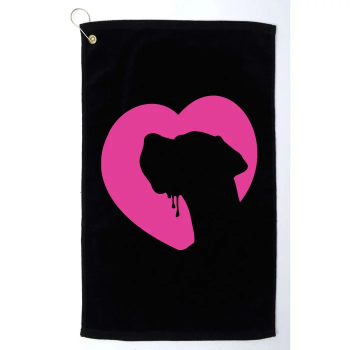 Great Dane Profile Heart Pink Platinum Collection Golf Towel