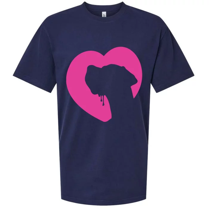 Great Dane Profile Heart Pink Sueded Cloud Jersey T-Shirt