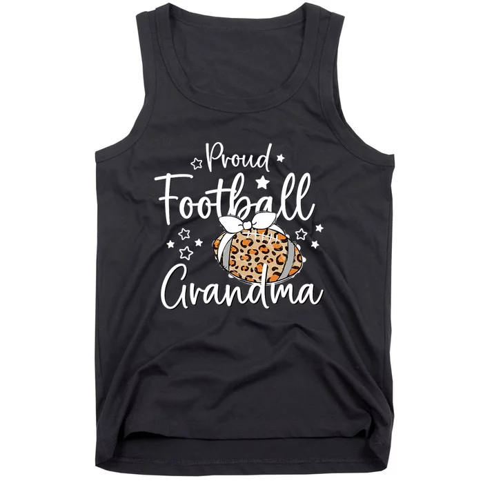 Game Day Proud Football Grandma Leopard Spirit T Tee Design Tank Top