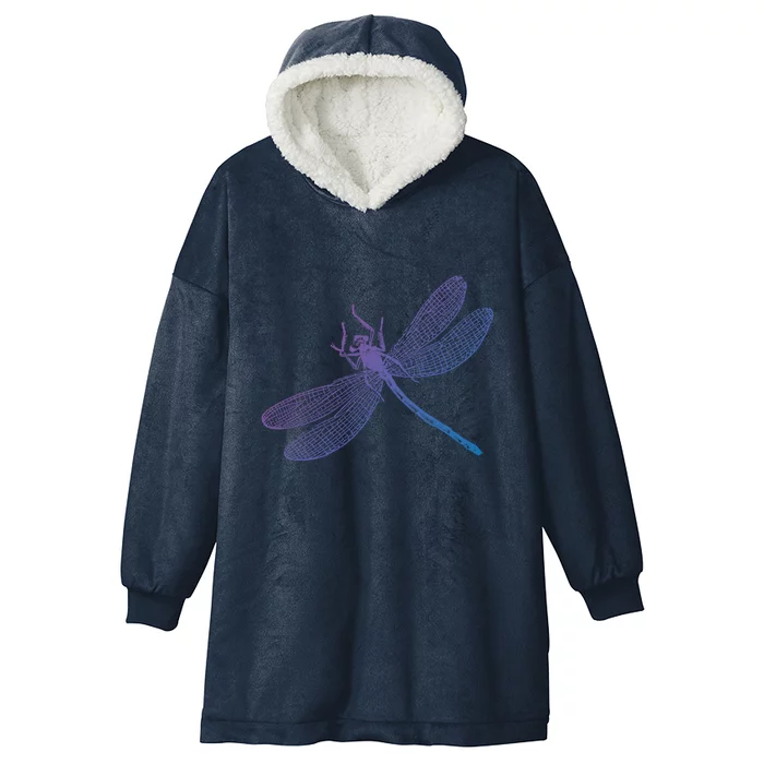 Garden Dragonfly Print Gift Hooded Wearable Blanket