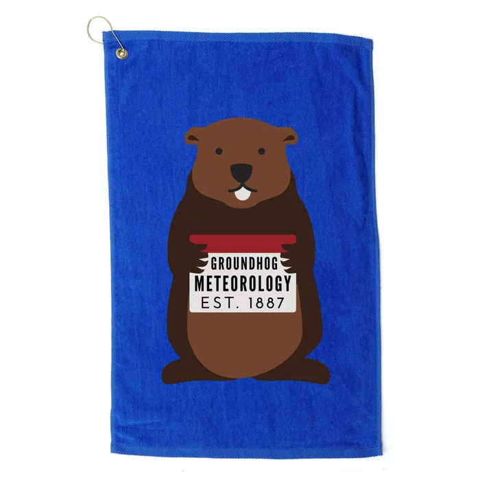 Groundhog Day Punxsutawney Phil Meteorologist Meteorology Gift Platinum Collection Golf Towel