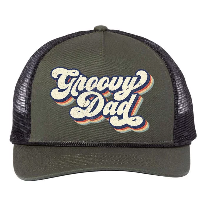 Groovy Dad Retro 70s Aesthetic Style Men Retro Rope Trucker Hat Cap