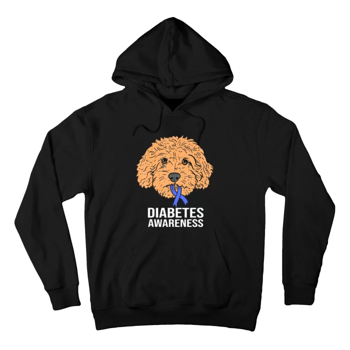 Goldendoodle Dog Ribbon Type 1 Diabetes Support Gift Hoodie