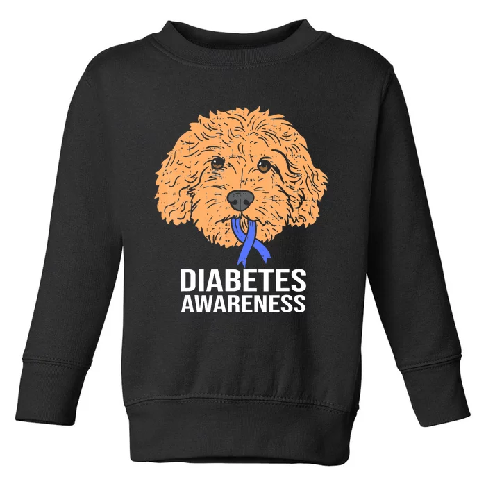 Goldendoodle Dog Ribbon Type 1 Diabetes Support Gift Toddler Sweatshirt