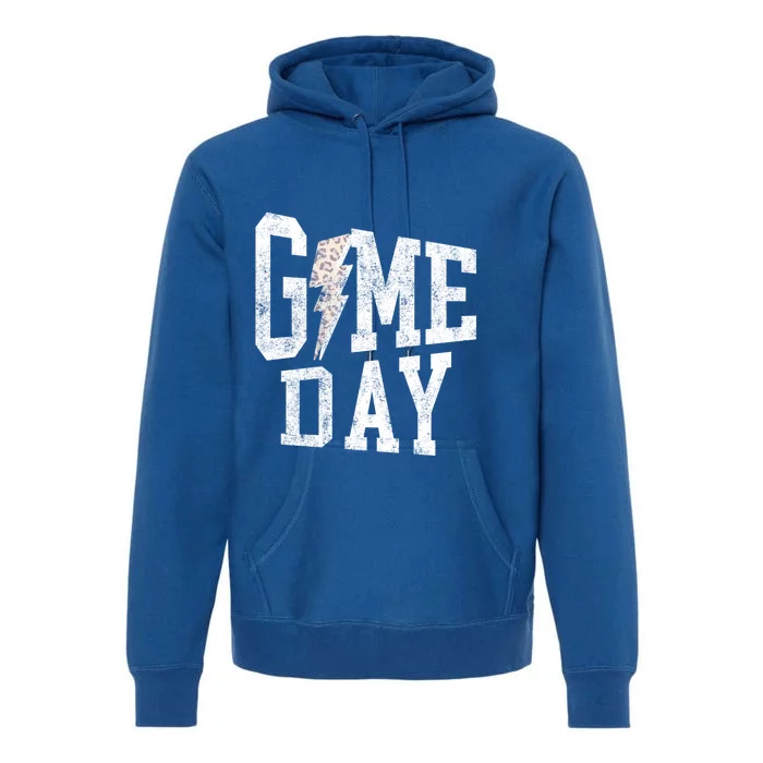 Game Day Retro Leopard Bolt Lightning Cheetah Cute For Games Gift Premium Hoodie