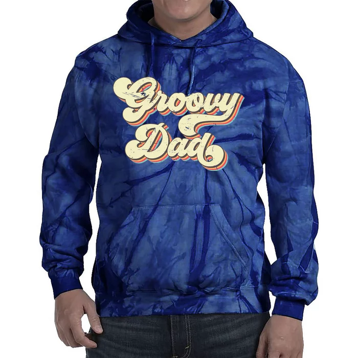 Groovy Dad Retro 70s Aesthetic Vintage Papa FatherS Day Tie Dye Hoodie