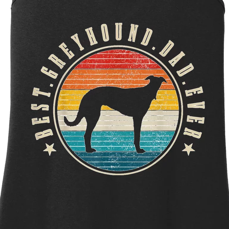 Greyhound Dad Retro Vintage Dog Funny Greyhound Dad Ladies Essential Tank