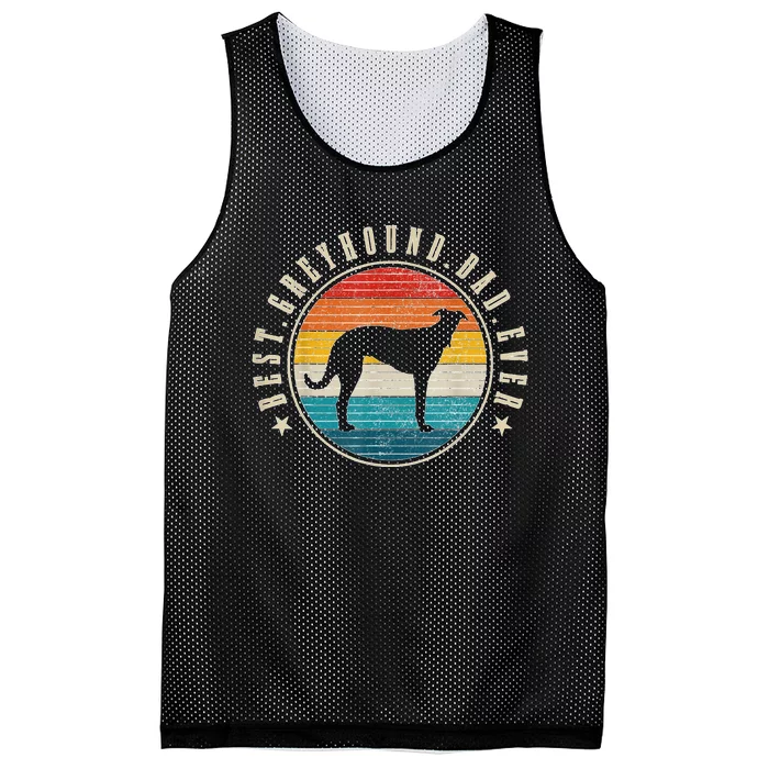 Greyhound Dad Retro Vintage Dog Funny Greyhound Dad Mesh Reversible Basketball Jersey Tank