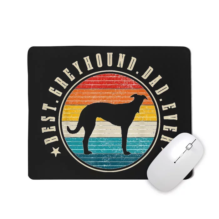 Greyhound Dad Retro Vintage Dog Funny Greyhound Dad Mousepad