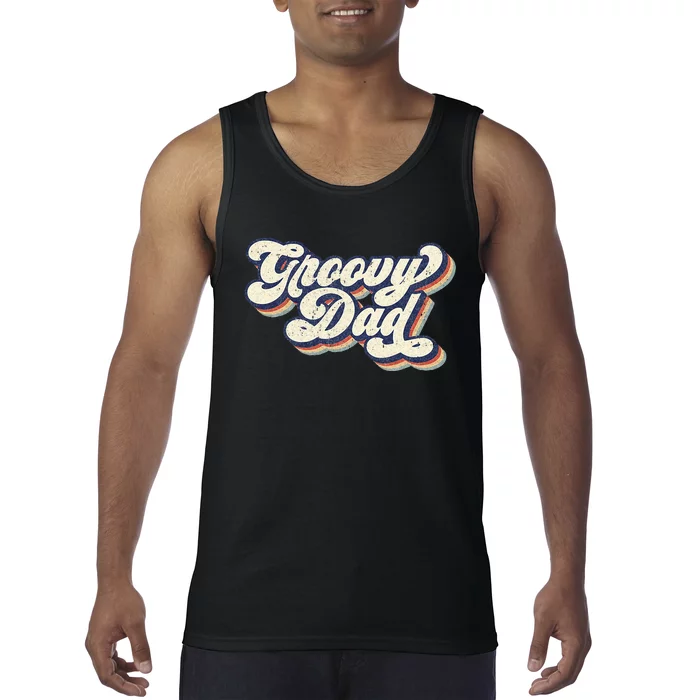 Groovy Dad Retro 70s Aesthetic Style Men Tank Top