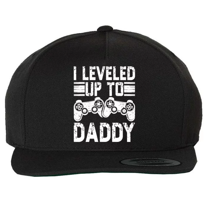 Gamer Dad Retro Vintage Unlocked Level I Leveled Up To Daddy Gift Wool Snapback Cap