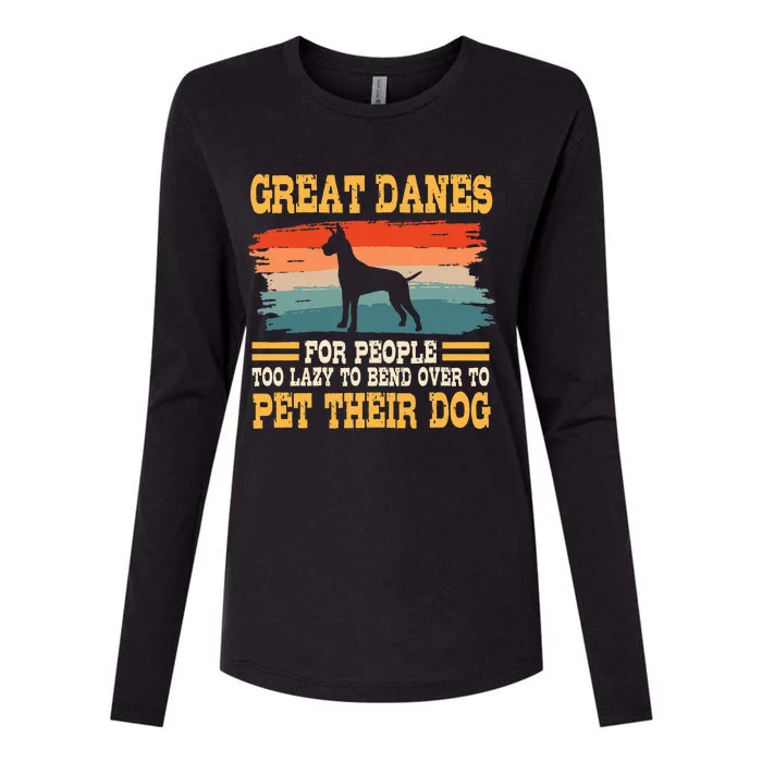 Great Dane Retro Vintage German Mastiff Gentle Dog Lover Womens Cotton Relaxed Long Sleeve T-Shirt