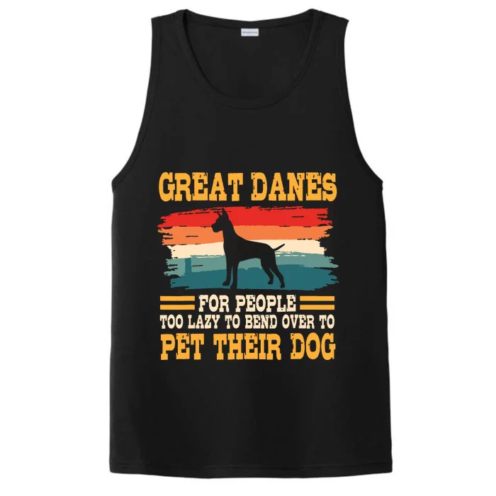 Great Dane Retro Vintage German Mastiff Gentle Dog Lover Performance Tank