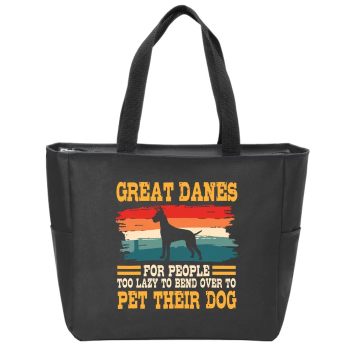 Great Dane Retro Vintage German Mastiff Gentle Dog Lover Zip Tote Bag