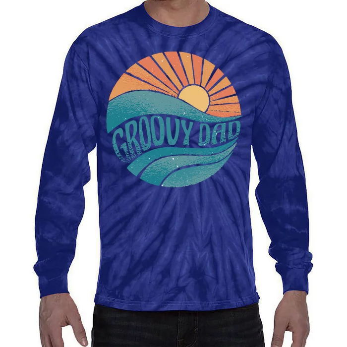 Groovy Dad Retro Sunset Gift Tie-Dye Long Sleeve Shirt