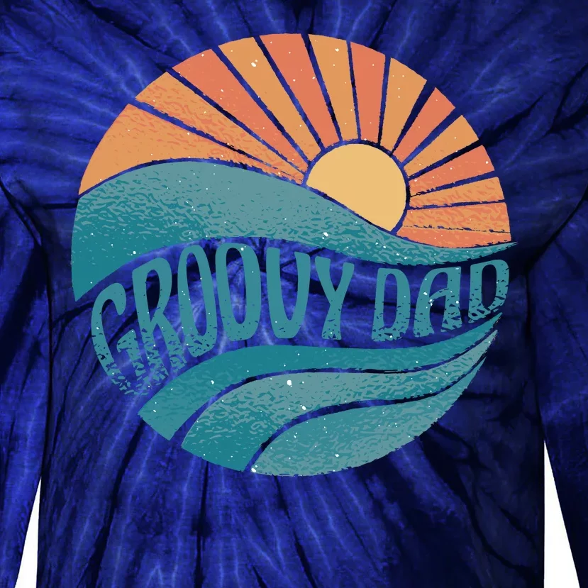 Groovy Dad Retro Sunset Gift Tie-Dye Long Sleeve Shirt