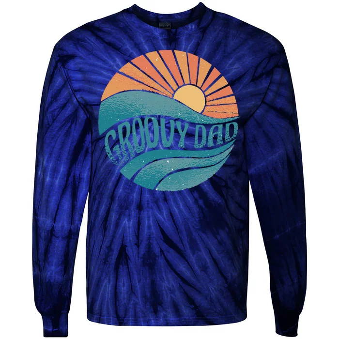 Groovy Dad Retro Sunset Gift Tie-Dye Long Sleeve Shirt