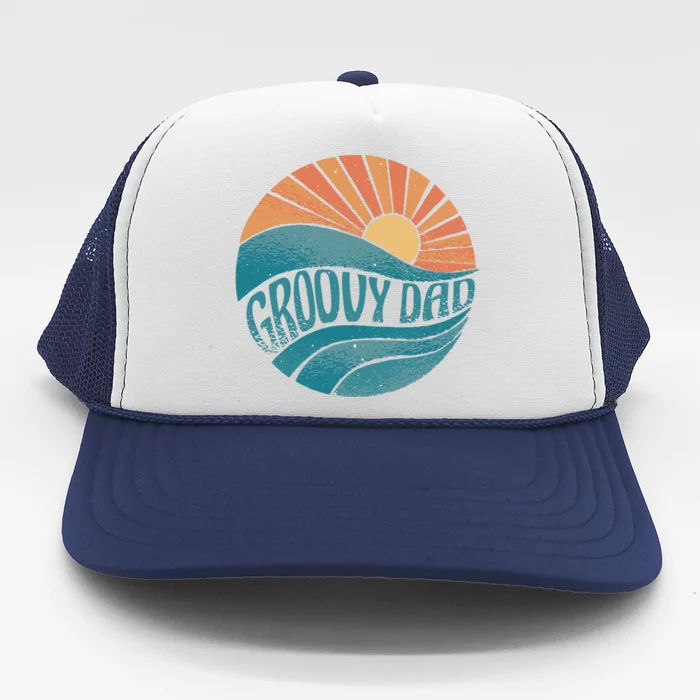 Groovy Dad Retro Sunset Gift Trucker Hat