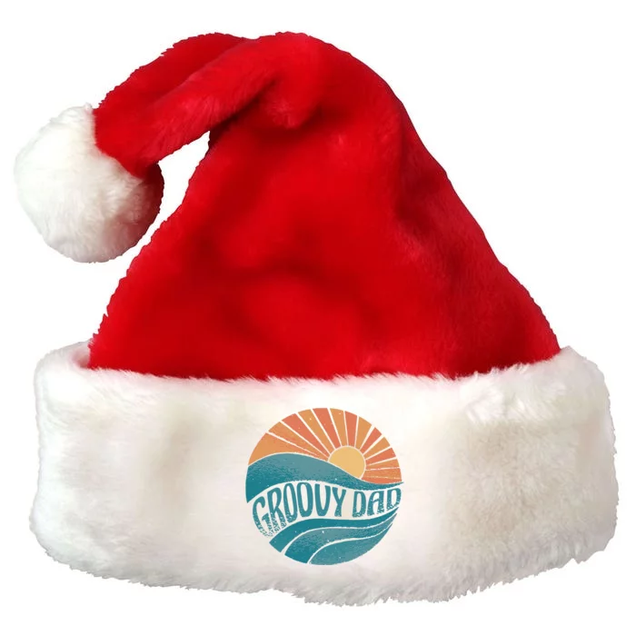 Groovy Dad Retro Sunset Gift Premium Christmas Santa Hat