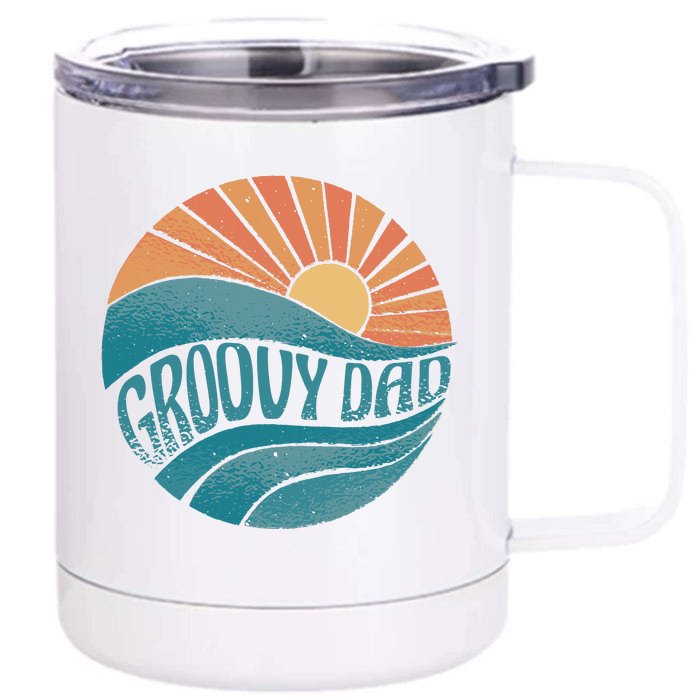 Groovy Dad Retro Sunset Gift Front & Back 12oz Stainless Steel Tumbler Cup