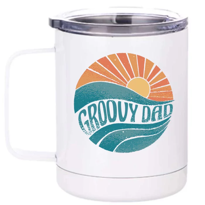 Groovy Dad Retro Sunset Gift Front & Back 12oz Stainless Steel Tumbler Cup