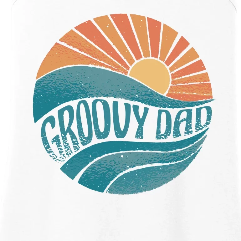 Groovy Dad Retro Sunset Gift Ladies Essential Tank