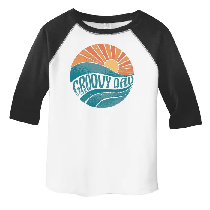 Groovy Dad Retro Sunset Gift Toddler Fine Jersey T-Shirt