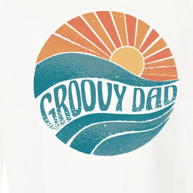 Groovy Dad Retro Sunset Gift Cropped Pullover Crew