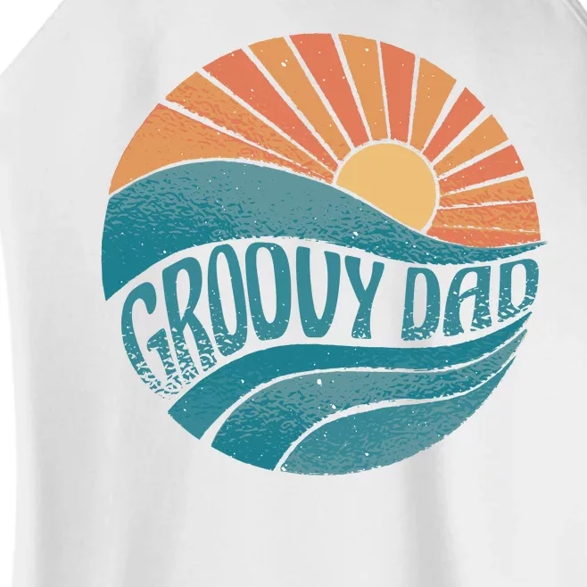 Groovy Dad Retro Sunset Gift Women’s Perfect Tri Rocker Tank