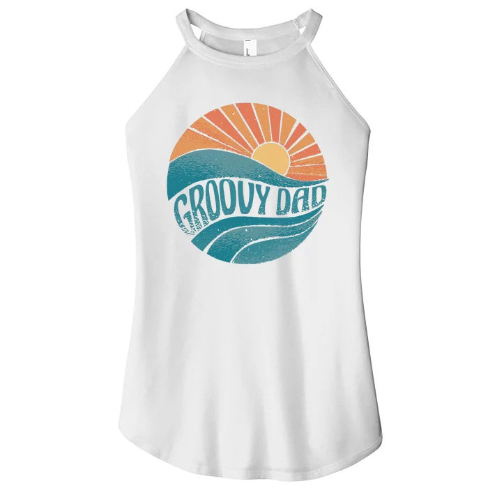 Groovy Dad Retro Sunset Gift Women’s Perfect Tri Rocker Tank