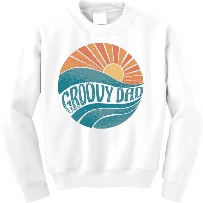 Groovy Dad Retro Sunset Gift Kids Sweatshirt