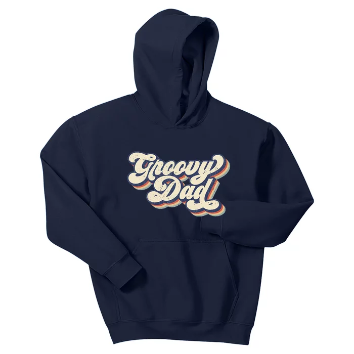 Groovy Dad Retro 70s Aesthetic Style Kids Hoodie