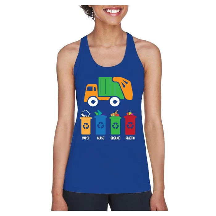 Garbage Day Recycling Truck Women's Racerback Tank