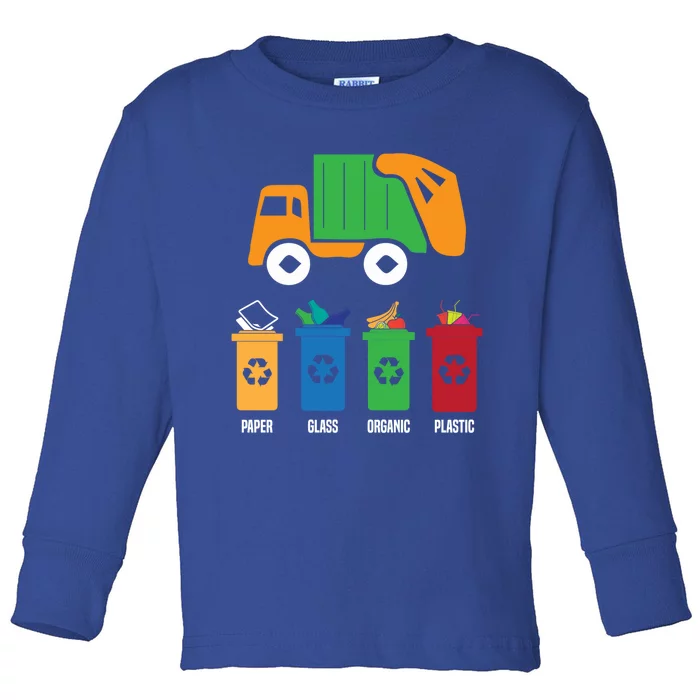 Garbage Day Recycling Truck Toddler Long Sleeve Shirt