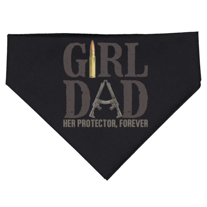 Girl Dad Retro Vintage Gift Dad Father Birthday USA-Made Doggie Bandana