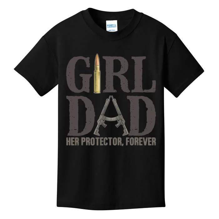 Girl Dad Retro Vintage Gift Dad Father Birthday Kids T-Shirt