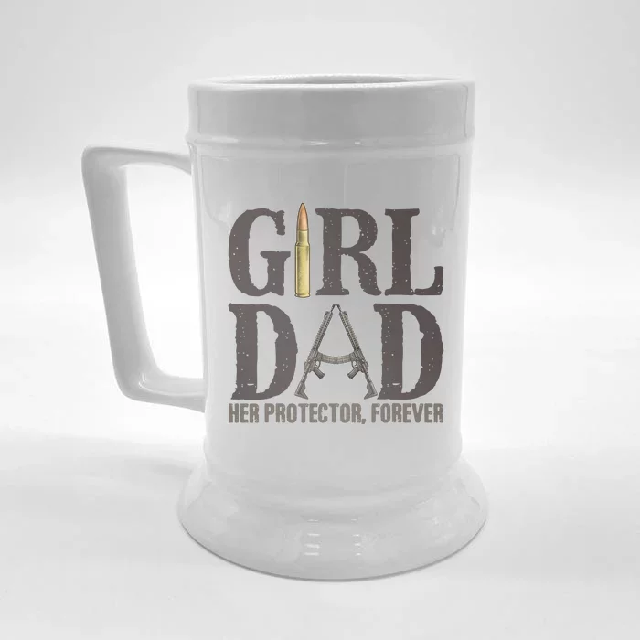 Girl Dad Retro Vintage Gift Dad Father Birthday Front & Back Beer Stein