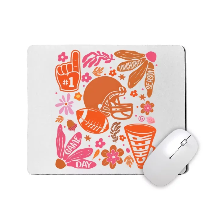 Game Day Retro Football Touchdown Season Mousepad