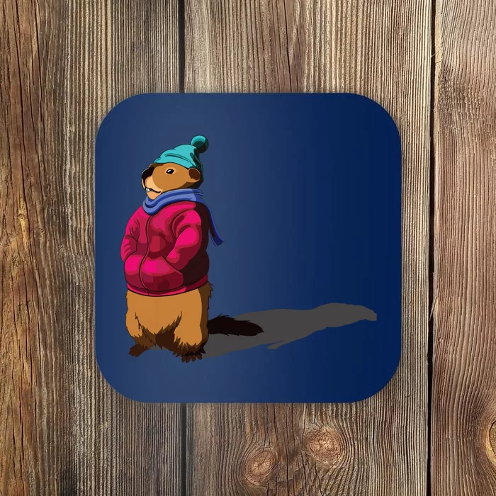 Groundhog Day Shadow Gift Ground Hog Coaster