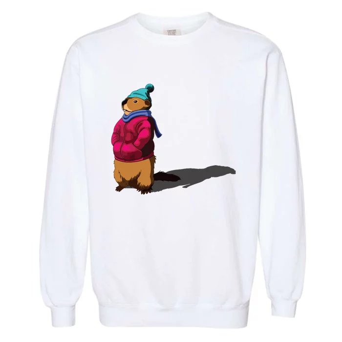 Groundhog Day Shadow Gift Ground Hog Garment-Dyed Sweatshirt